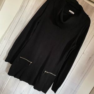 New York & Company Black Cowl Neck Sweater/Tunic